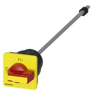 Siemens 3LD93433CA – Siemens Door-coupling rotary operating mechanism, actuating lever red/yellow, defeatable, 66x66 mm,