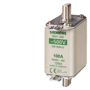 Siemens 3ND1832 – Siemens LV HRC fuse element, NH00, In: 125 A, aM, Un AC: 500 V, Front indicator, live grip lugs