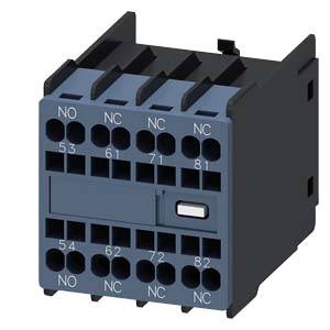 Siemens 3RH29112GA13 – Siemens auxiliary switch, on the front, 1 NO + 3 NC, 53/54, 61/62, 71/72, 81/82, current path: 1 NO,