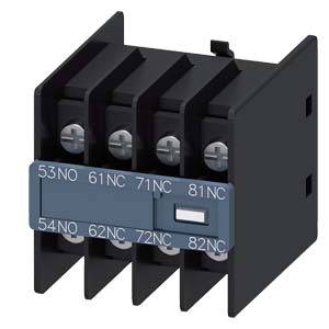 Siemens 3RH29114GA13 – Siemens auxiliary switch, on the front, 1 NO + 3 NC, 53/54, 61/62, 71/72, 81/82, current path: 1 NO,