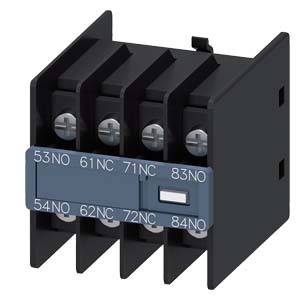 Siemens 3RH29114GA22 – Siemens auxiliary switch, on the front, 2 NO + 2 NC, 53/54, 61/62, 71/72, 83/84, current path: 1 NO,