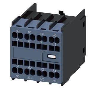 Siemens 3RH29162XA220MA0 – Siemens auxiliary switch, on the front, 2 NO + 2 NC, 53/54, 61/62, 71/72, 83/84, current path: 1 NO,