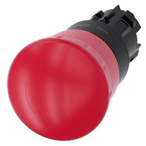 Siemens 3SU10001HB200AA0-Z Y19 – Siemens EMERGENCY STOP mushroom pushbutton, 22 mm, round, plastic, red, 40 mm, positive latching, ac