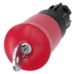 Siemens 3SU10001HT200AA0 – Siemens EMERGENCY STOP mushroom pushbutton, 22 mm, round, plastic, red, 40 mm, with lock Siemens, lo