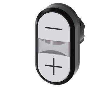 Siemens 3SU10003AB660AL0 – Siemens Twin pushbutton, 22 mm, round, plastic, white: -, white: +, pushbuttons, flat