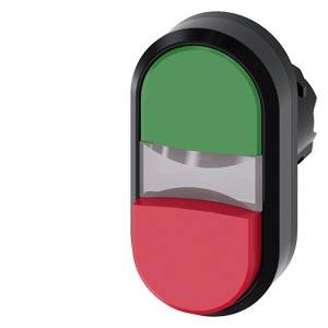 Siemens 3SU10003BB420AA0 – Siemens Twin pushbutton, 22 mm, round, plastic, green, red, pushbuttons, flat and raised