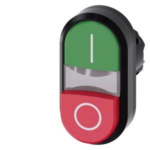 Siemens 3SU10003BB420AK0 – Siemens Twin pushbutton, 22 mm, round, plastic, green: I, red: O, pushbuttons, flat and raised