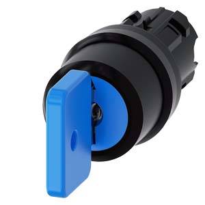 Siemens 3SU10004GN010AA0 – Siemens Key-operated switch O.M.R, 22 mm, round, plastic, lock number 73038, blue, with 2 keys, 3 sw