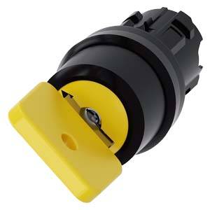 Siemens 3SU10004JF210AA0 – Siemens Key-operated switch O.M.R, 22 mm, round, plastic, lock number 73033, yellow, with 2 keys, 2