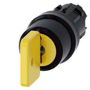 Siemens 3SU10004JL110AA0-Z X90 – Siemens Key-operated switch O.M.R, 22 mm, round, plastic, lock number 73033, yellow, with 2 keys, 3