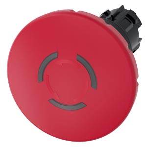Siemens 3SU10011JB200AA0 – Siemens EMERGENCY STOP mushroom pushbutton, illuminable, 22 mm, round, plastic, red, 60 mm, positive