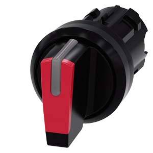 Siemens 3SU10022BM200AA0 – Siemens Selector switch, illuminable, 22 mm, round, plastic, red, selector switch, short, 3 switch p