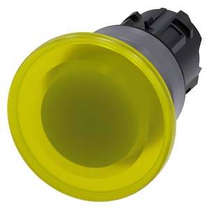 Siemens 3SU10311BD300AA0-Z Y13 – Siemens Illuminated mushroom pushbutton, 22 mm, round, plastic with metal front ring, yellow, 40 mm,