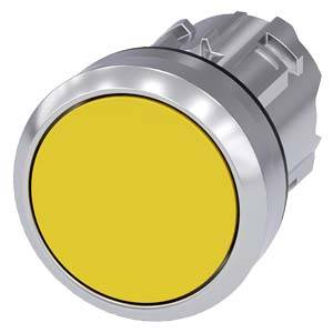 Siemens 3SU10500AA300AA0 – Siemens Pushbutton, 22 mm, round, metal, shiny, yellow, pushbutton, flat, latching, Push-to-release