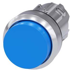 Siemens 3SU10500BB500AA0 – Siemens Pushbutton, 22 mm, round, metal, shiny, blue, pushbutton, raised momentary contact type