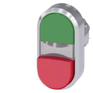 Siemens 3SU10503BB420AA0-Z Y13 – Siemens Twin pushbutton, 22 mm, round, metal, shiny, green, red, pushbuttons, flat and raised, with