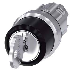 Siemens 3SU10504CL010AA0 – Siemens RONIS key-operated switch, 22 mm, round, metal, shiny, lock number 455, with 2 keys, 3 switc