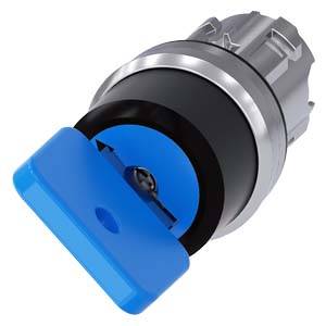 Siemens 3SU10504GF110AA0 – Siemens Key-operated switch O.M.R, 22 mm, round, metal, shiny, lock number 73038, blue, with 2 keys,