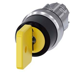 Siemens 3SU10504JP310AA0-Z Y12 – Siemens Key-operated switch O.M.R, 22 mm, round, metal, shiny, lock number 73033, yellow, with 2 key