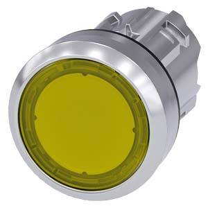 Siemens 3SU10510AB300AA0-Z Y15 – Siemens Illuminated pushbutton, 22 mm, round, metal, shiny, yellow, pushbutton, flat, momentary cont