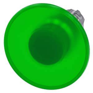 Siemens 3SU10511CD400AA0 – Siemens Illuminated mushroom pushbutton, 22 mm, round, metal, shiny, green, 60 mm, momentary contact