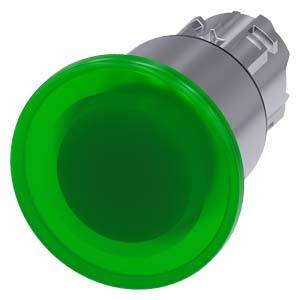 Siemens 3SU10511EA400AA0-Z Y10 – Siemens Illuminated mushroom pushbutton, 22 mm, round, metal, shiny, green, 40 mm, 3 switch position