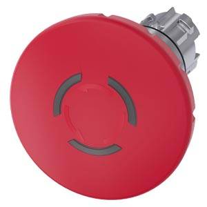 Siemens 3SU10511JB200AA0-Z Y19 – Siemens EMERGENCY STOP mushroom pushbutton, illuminable, 22 mm, round, metal, shiny, red, 60 mm, pos