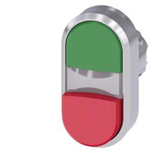 Siemens 3SU10513BB420AA0-Z Y10 – Siemens Illuminated twin pushbutton, 22 mm, round, metal, shiny, green, red, pushbuttons, flat and r