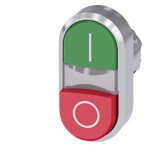 Siemens 3SU10513BB420AK0 – Siemens Illuminated twin pushbutton, 22 mm, round, metal, shiny, green: I, red: O, pushbuttons, flat