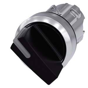 Siemens 3SU10522BC100AA0 – Siemens Illuminable selector switch, 22 mm, round, metal shiny, black, Selector switch short, 2 swit