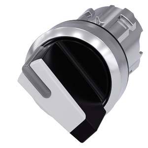 Siemens 3SU10522BC600AA0 – Siemens Selector switch, illuminable, 22 mm, round, metal, shiny, white, selector switch, short, 2 s