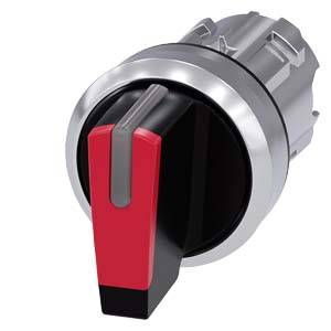 Siemens 3SU10522BP200AA0 – Siemens Selector switch, illuminable, 22 mm, round, metal, shiny, red, selector switch, short, 3 swi