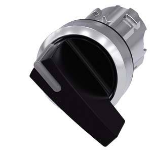 Siemens 3SU10522CF100AA0 – Siemens Illuminable selector switch, 22 mm, round, metal shiny, black, Selector switch long, 2 switc