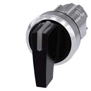Siemens 3SU10522CL100AA0 – Siemens Illuminable selector switch, 22 mm, round, metal shiny, black, Selector switch long, 3 switc