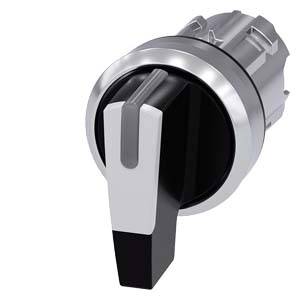 Siemens 3SU10522CM600AA0 – Siemens Selector switch, illuminable, 22 mm, round, metal, shiny, white, selector switch, long, 3 sw