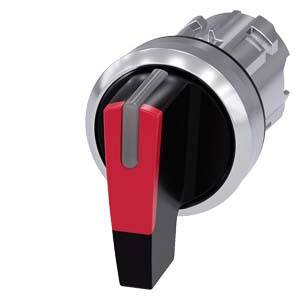 Siemens 3SU10522CP200AA0 – Siemens Selector switch, illuminable, 22 mm, round, metal, shiny, red, selector switch, long, 3 swit
