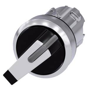 Siemens 3SU10522FF600AA0 – Siemens Illuminable selector switch, 22 mm, round, metal shiny, white, Selector switch short, 2 swit