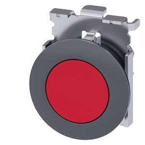 Siemens 3SU10600JB200AA0-Z Y19 – Siemens Pushbutton, 30 mm, round, Metal, matte, red, front ring for flush installation, momentary co
