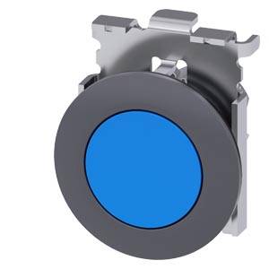 Siemens 3SU10600JB500AA0-Z Y15 – Siemens Pushbutton, 30 mm, round, Metal, matte, blue, front ring for flush installation, momentary c