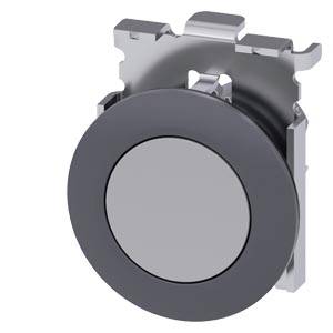 Siemens 3SU10600JB800AA0 – Siemens Pushbutton, 30 mm, round, metal, matte, gray, front ring for flush installation, momentary c
