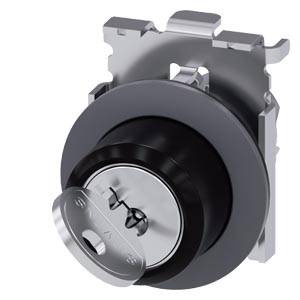 Siemens 3SU10604LF210AA0-Z Y12 – Siemens RONIS key-operated switch, 30 mm, round, Metal, matte, front ring for flush installation, lo