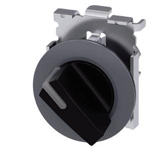 Siemens 3SU10622DC100AA0 – Siemens Illuminable selector switch, 30 mm, round, Metal matte, black, Selector switch short, front