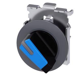 Siemens 3SU10622DF500AA0-Z X90 – Siemens Selector switch, illuminable, 30 mm, round, Metal, matte, blue, selector switch, short, fron