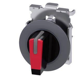 Siemens 3SU10622DL200AA0-Z Y15 – Siemens Selector switch, illuminable, 30 mm, round, Metal, matte, red, selector switch, short, front