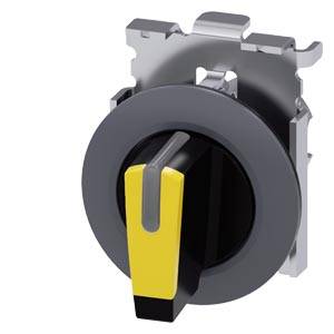 Siemens 3SU10622DL300AA0 – Siemens Selector switch, illuminable, 30 mm, round, metal, matte, yellow, selector switch, short, fr