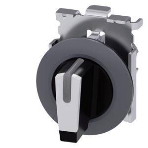 Siemens 3SU10622DM600AA0-Z Y11 – Siemens Selector switch, illuminable, 30 mm, round, Metal, matte, white, selector switch, short, fro