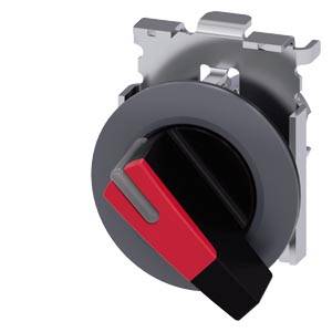 Siemens 3SU10622EC200AA0-Z Y10 – Siemens Selector switch, illuminable, 30 mm, round, Metal, matte, red, selector switch, long, front