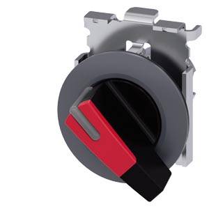 Siemens 3SU10622EF200AA0-Z Y10 – Siemens Selector switch, illuminable, 30 mm, round, Metal, matte, red, selector switch, long, front