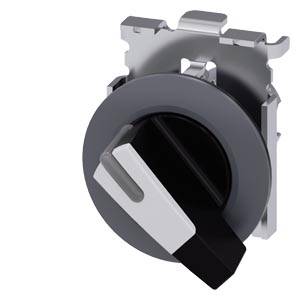 Siemens 3SU10622EF600AA0-Z Y15 – Siemens Selector switch, illuminable, 30 mm, round, Metal, matte, white, selector switch, long, fron