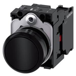 Siemens 3SU11000AB101CA0-Z Y13 – Siemens Pushbutton, 22 mm, round, plastic, black, pushbutton, flat, momentary contact type, with hol